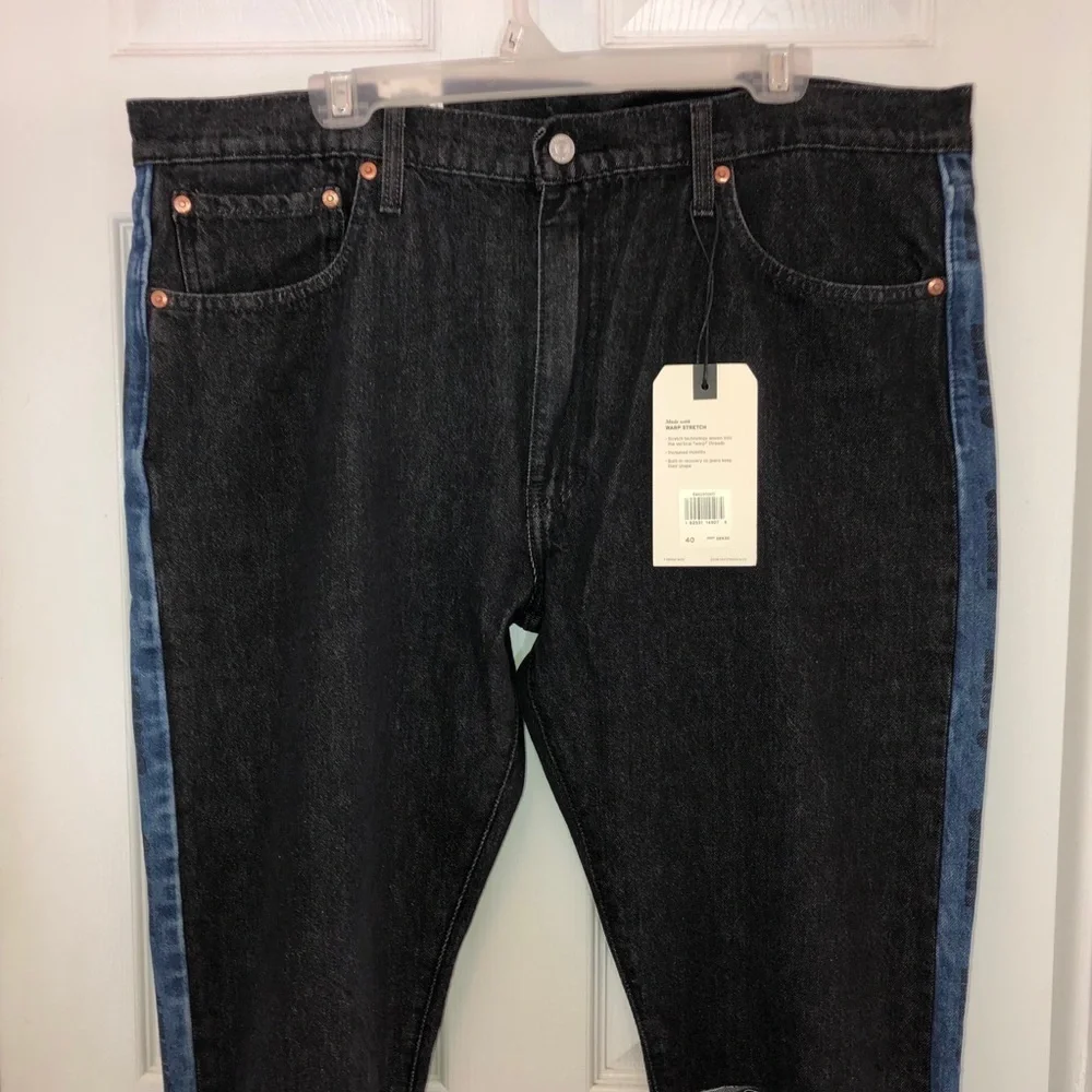 NWT LEVIS Lo-Ball Stack BLACK DENIM Jeans Sz 40